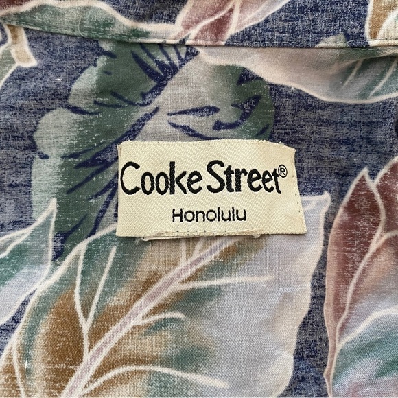 COOKE STREET Reverse Print Hawaiian Aloha Tropical Floral Shirt Men L Large - Picture 5 of 6